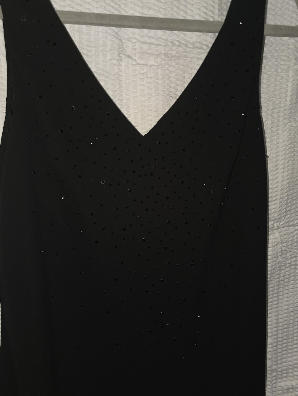 Jones New York Black Cocktail Embellished V-Neck Sleeveless Dress Size 14